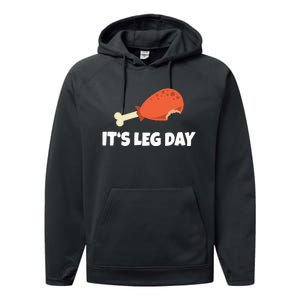 Turkey ItS Leg Day Thanksgiving Workout Performance Fleece Hoodie