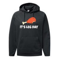 Turkey ItS Leg Day Thanksgiving Workout Performance Fleece Hoodie