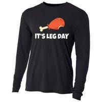 Turkey ItS Leg Day Thanksgiving Workout Cooling Performance Long Sleeve Crew