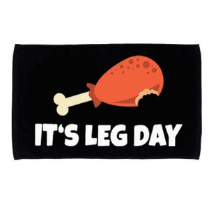 Turkey ItS Leg Day Thanksgiving Workout Microfiber Hand Towel