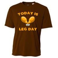 Today is Leg Day Thanksgiving Funny Turkey Trot Gift Cooling Performance Crew T-Shirt