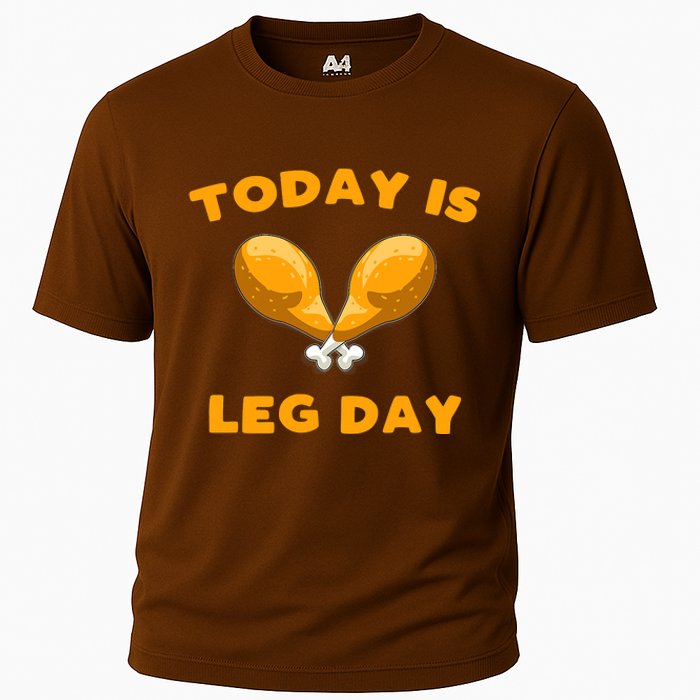 Today is Leg Day Thanksgiving Funny Turkey Trot Gift Cooling Performance Crew T-Shirt