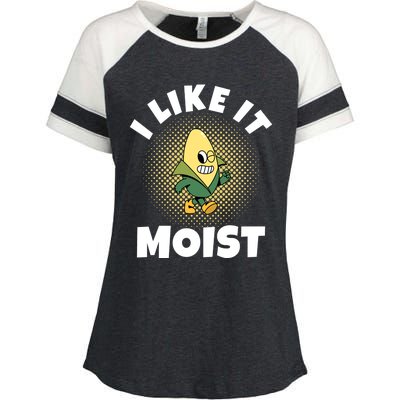 Thanksgiving I Like It Moist Corn Gift Enza Ladies Jersey Colorblock Tee