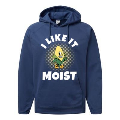 Thanksgiving I Like It Moist Corn Gift Performance Fleece Hoodie