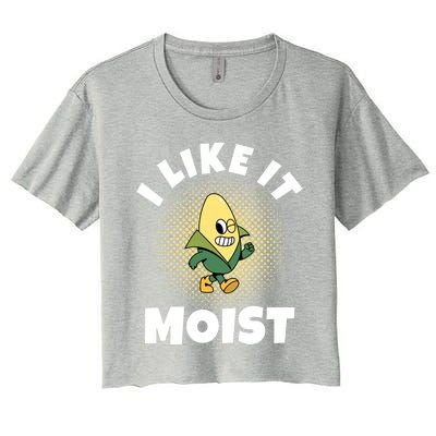 Thanksgiving I Like It Moist Corn Gift Women's Crop Top Tee