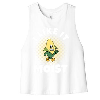 Thanksgiving I Like It Moist Corn Gift Women's Racerback Cropped Tank