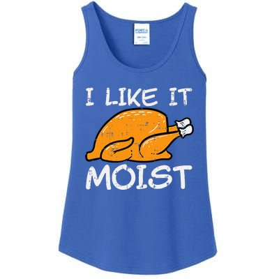 Turkey I Like It Moist Funny Thanksgiving Ladies Essential Tank