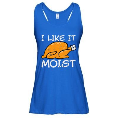 Turkey I Like It Moist Funny Thanksgiving Ladies Essential Flowy Tank