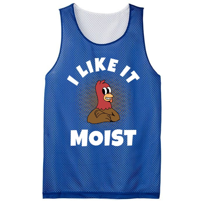 Thanksgiving I Like It Moist Turkey Gift Mesh Reversible Basketball Jersey Tank