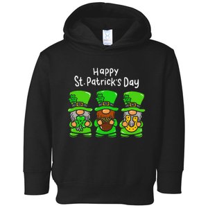 Three Irish Leprechaun Gnomes Happy St. Patrick's Day Outfit Toddler Hoodie