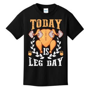 Today is Leg Day Unique Thanksgiving Turkey Workout Gift Kids T-Shirt