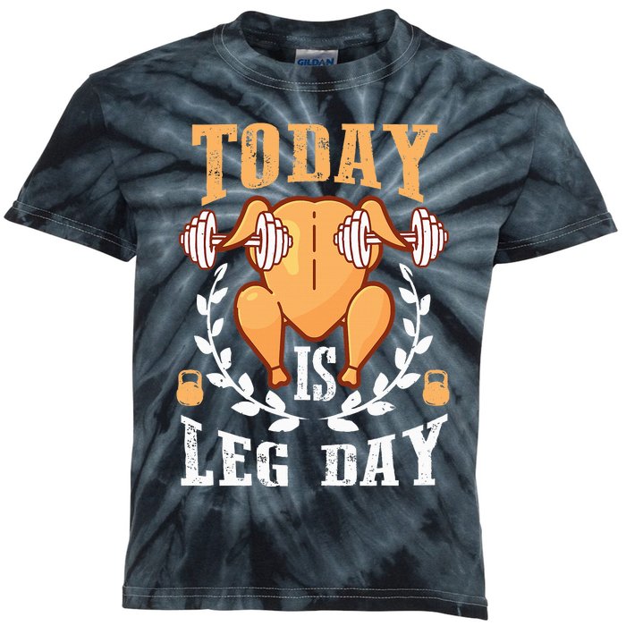 Today is Leg Day Unique Thanksgiving Turkey Workout Gift Kids Tie-Dye T-Shirt