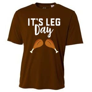 Turkey It's Leg Day Workout Gift Funny Thanksgiving Cooling Performance Crew T-Shirt