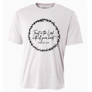 Trust In Lord Easter Christian All Your Heart Floral Cross Cooling Performance Crew T-Shirt