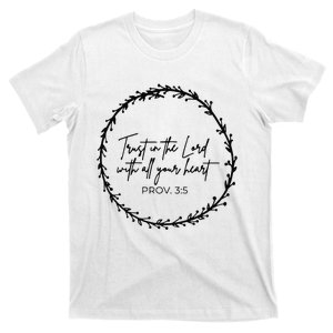 Trust In Lord Easter Christian All Your Heart Floral Cross T-Shirt