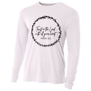 Trust In Lord Easter Christian All Your Heart Floral Cross Cooling Performance Long Sleeve Crew