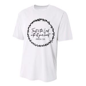 Trust In Lord Easter Christian All Your Heart Floral Cross Performance Sprint T-Shirt