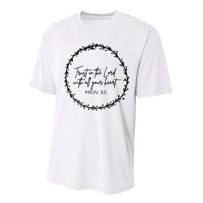 Trust In Lord Easter Christian All Your Heart Floral Cross Performance Sprint T-Shirt