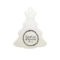 Trust In Lord Easter Christian All Your Heart Floral Cross Ceramic Tree Ornament