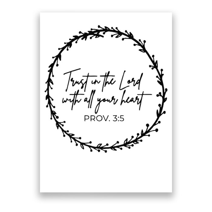 Trust In Lord Easter Christian All Your Heart Floral Cross Poster