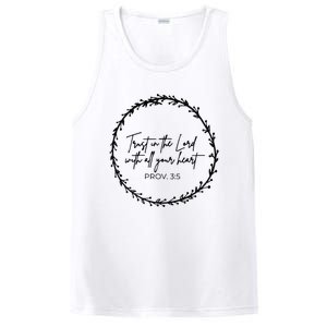 Trust In Lord Easter Christian All Your Heart Floral Cross PosiCharge Competitor Tank