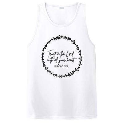 Trust In Lord Easter Christian All Your Heart Floral Cross PosiCharge Competitor Tank