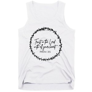 Trust In Lord Easter Christian All Your Heart Floral Cross Tank Top