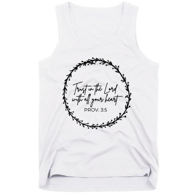 Trust In Lord Easter Christian All Your Heart Floral Cross Tank Top