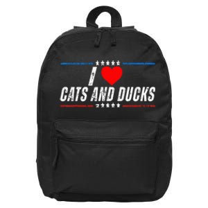 Trump I Love Cats And Ducks Funny 16 in Basic Backpack