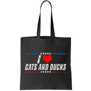 Trump I Love Cats And Ducks Funny Tote Bag