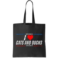 Trump I Love Cats And Ducks Funny Tote Bag