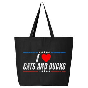 Trump I Love Cats And Ducks Funny 25L Jumbo Tote