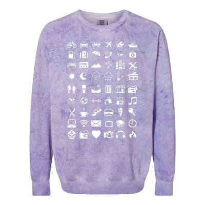 Travel Icon Language Travelling Colorblast Crewneck Sweatshirt