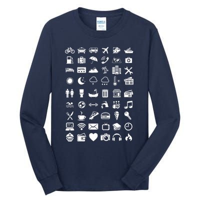 Travel Icon Language Travelling Tall Long Sleeve T-Shirt