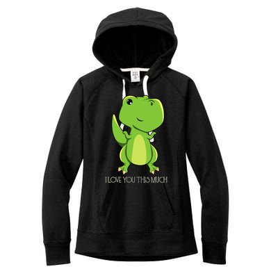 TRex I Love You This Much Kawaii Anime Japanese Women's Fleece Hoodie