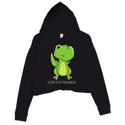 TRex I Love You This Much Kawaii Anime Japanese Crop Fleece Hoodie