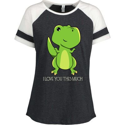 TRex I Love You This Much Kawaii Anime Japanese Enza Ladies Jersey Colorblock Tee