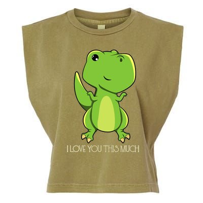 TRex I Love You This Much Kawaii Anime Japanese Garment-Dyed Women's Muscle Tee