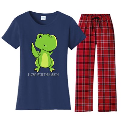 TRex I Love You This Much Kawaii Anime Japanese Women's Flannel Pajama Set