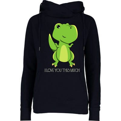 TRex I Love You This Much Kawaii Anime Japanese Womens Funnel Neck Pullover Hood