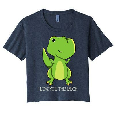 TRex I Love You This Much Kawaii Anime Japanese Women's Crop Top Tee