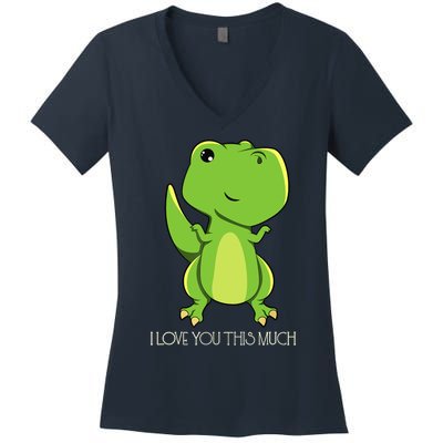 TRex I Love You This Much Kawaii Anime Japanese Women's V-Neck T-Shirt