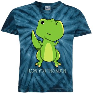 TRex I Love You This Much Kawaii Anime Japanese Kids Tie-Dye T-Shirt