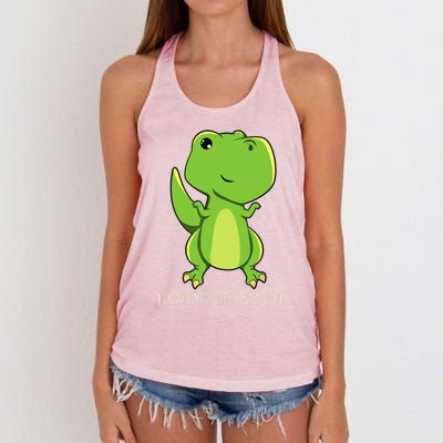 TRex I Love You This Much Kawaii Anime Japanese Women's Knotted Racerback Tank