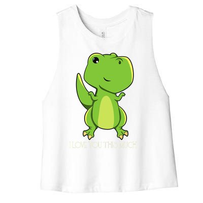 TRex I Love You This Much Kawaii Anime Japanese Women's Racerback Cropped Tank