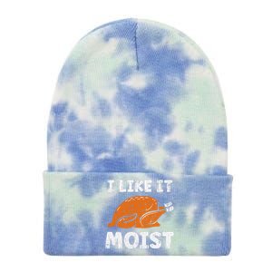 Turkey I Like It Moist Funny Thanksgiving Tie Dye 12in Knit Beanie