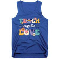 Teach Inspire Love Groovy Preschool Kindergarten Teacher Gift Tank Top