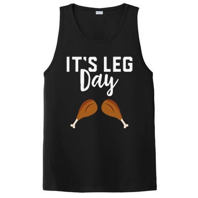 Turkey Its Leg Day Workout Gift Funny Thanksgiving PosiCharge Competitor Tank