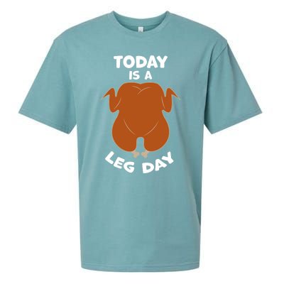 Today Is Leg Day Funny Thanksgiving Day Turkey Gift Sueded Cloud Jersey T-Shirt