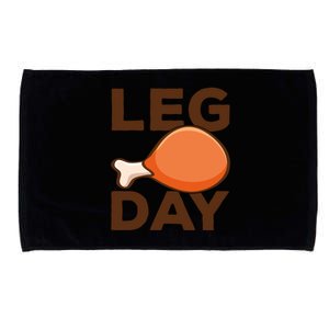 Turkey It's Leg Day Cool Gift Workout Gift Funny Thanksgiving Meaningful Gift Microfiber Hand Towel